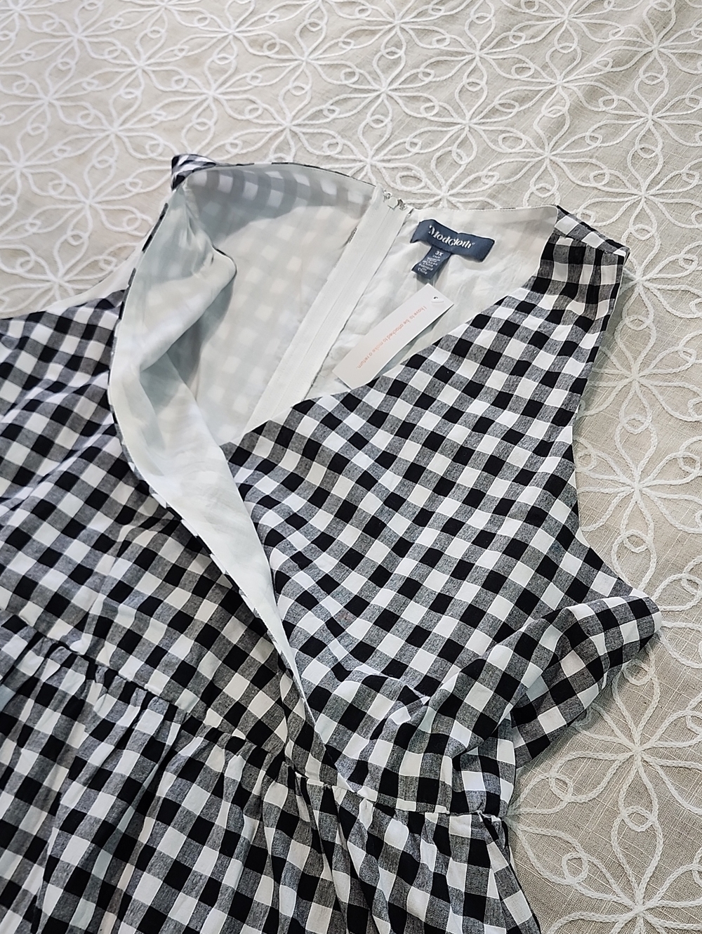 Modcloth Black & White Gingham Wrap Midi Dress - Picture 8 of 14